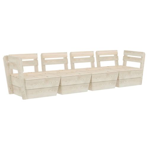 Vidaxl Canapé Palette À 4 Places De Jardin Bois D'épicéa Imprégné