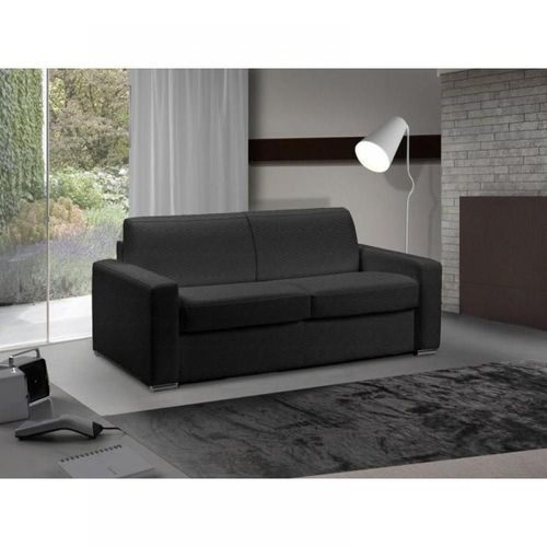 Canapé Lit 3-4 Places Master Convertible Express 160 Cm Tweed Cross Noir Matelas 18 Cm Inclus