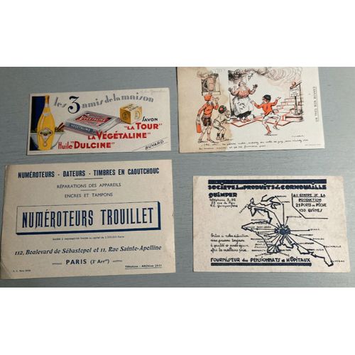 8 Buvards : 3 Avec Traces D'encre - 1 Est Tâché (Trouillet-Végétaline-Antésite-Joseph Gilbert-L' Urbaine-Veldalice-Produits De Cornouaille-Coke De Gaz )