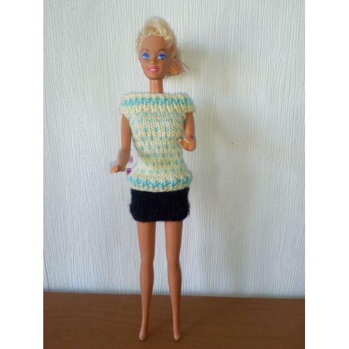 Haut N° 47 Tricoté Main Pour Poupée Barbie