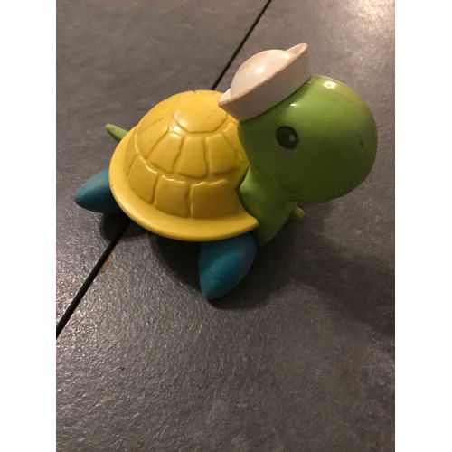 Ancienne Tortue Jaune Et Verte A Trainé, Vintage