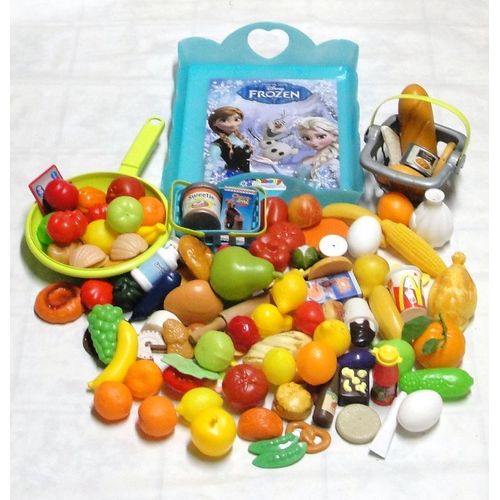 Gateaux Fruits Legumes Cuisses De Poulet Pain Avec Petit Panier A Provision Poele Et Plateau La Reine Des Neiges Gros Lot De 100 Pieces Ecoiffier Et Smoby Disney