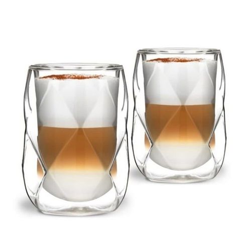 Vialli Design - 7589 - Set De 2 Verres Double Paroi 350ml Geo