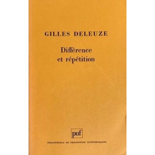 Différence et Repetition - Littérature | Rakuten