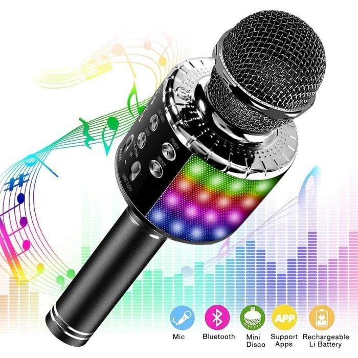 Microphone karaoké Bluetooth sans fil, 3-en-1 portable portable karaoké  micro haut-parleur machine anniversaire fête à la maison pour Android /  iphone / pc ou tous les smartphones