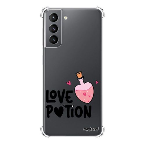 Coque Samsung Galaxy S21 5g Silicone Antichocs Solides Coins Renforcés Protection Housse Transparente Love Potion Evetane