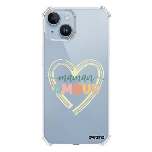Coque Iphone 14 Silicone Antichocs Solides Coins Renforcés Protection Housse Transparente Maman D'amour Evetane