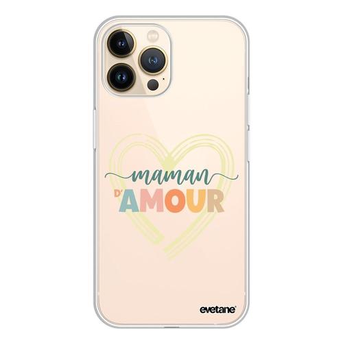 Coque Iphone 13 Pro 360 Intégrale Transparente Maman D'amour Tendance Evetane.