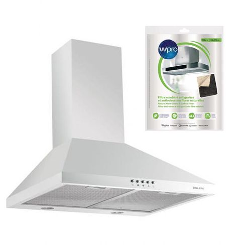 GLEM Hotte Décorative pyramidale aspirante blanc Largeur 60cm Débit d'air 500m3/h