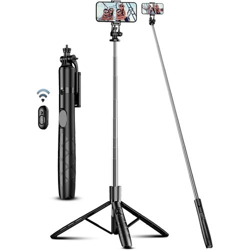 163.5CM Perche  Selfie, Trpied Smartphone, Extensible Selfie Stick Trpied de Tlphone avec Tlcommandeet Support pour Tlphone Portable Compatible avec iPhone/Samsung/GoPro/Camera