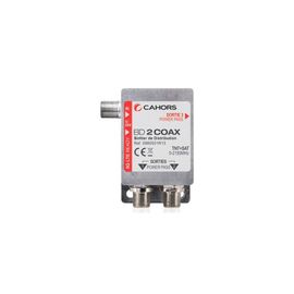 CAHORS BD-2-COAX Boitier De Distribution 1 Entree Coax Et 2 Sorties Coax