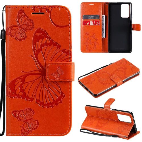 Tongez Étui Pour Xiaomi Redmi Note 10 Pro Flip Kickband Avec Support De Fente Pour Carte Couverture Magnétique Couverture Antichoc Cuir Pu - Couleur Orange