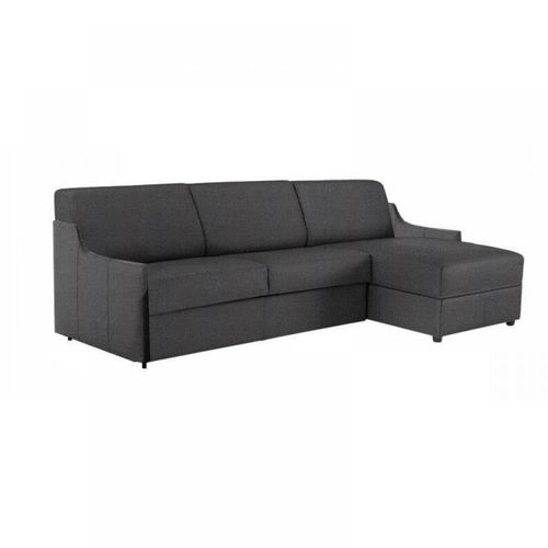Canapé D'angle Luna Express 120*197 *16 Cm Accoudoirs Ultra Fins Tweed Gris Graphite