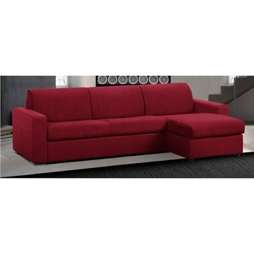 Canapé D'angle Réversible Express Master Couchage 120 Cm Matelas 18cm Polyuréthane Rouge