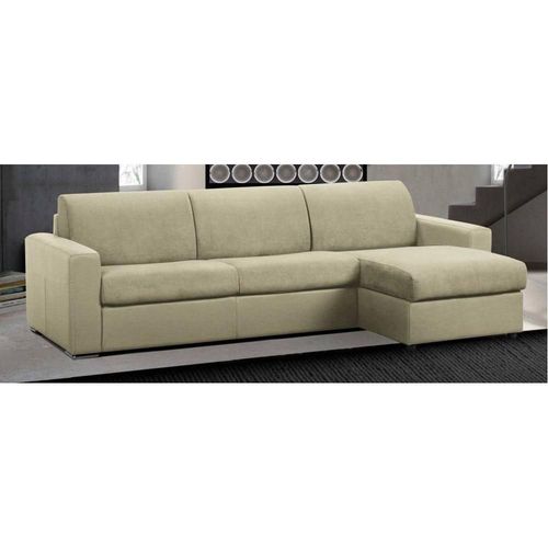 Canapé D'angle Réversible Express Master Couchage 140cm Matelas 18cm Polyuréthane Beige