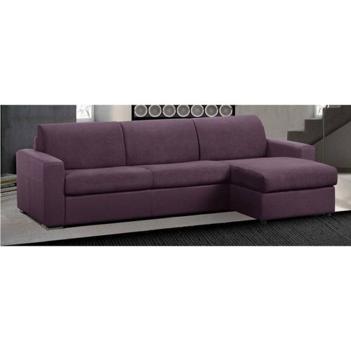 Canapé D'angle Réversible Express Master Couchage 120 Cm Matelas 18cm Microfibre Lila