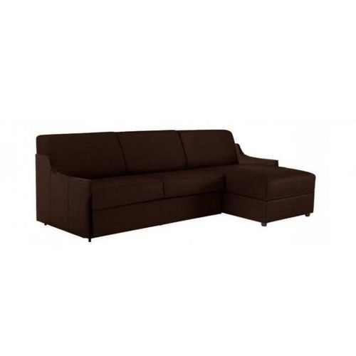 Canapé D'angle Luna Express 140*197 *16 Cm Sommier Lattes Renatonisi Tweed Chocolat