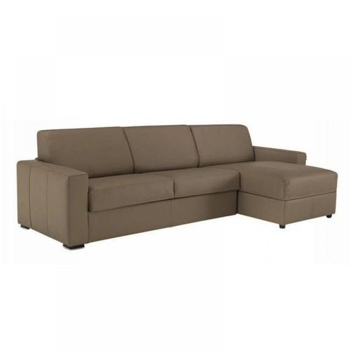Canapé D'angle Dreamer Convertible Express 140cm Polyuréthane Taupe Matelas 16 Cm