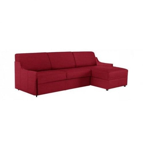 Canapé D'angle Luna Express 140*197*16 Cm Sommier Lattes Renatonisi Tweed Rouge