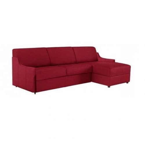 Canapé D'angle Luna Express 120*197 *16 Cm Sommier Lattes Renatonisi Tweed Rouge