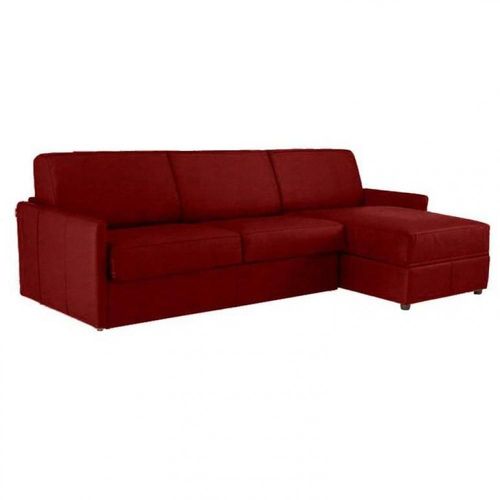 Canapé D'angle Sun Convertible Express 140cm Microfibre Bordeaux Matelas Épaisseur 16cm