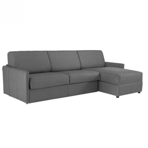 Canapé D'angle Sun Convertible Express 140cm Microfibre Gris Graphite Matelas Épaisseur 16cm