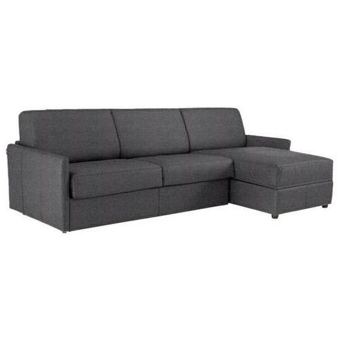 Canapé D'angle Sun Convertible Express 120cm Tweed Gris Graphite Matelas Épaisseur 16cm