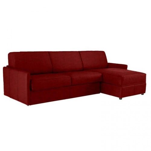 Canapé D'angle Sun Convertible Express 120cm Microfibre Bordeaux Matelas Épaisseur 16cm