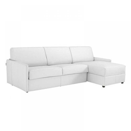 Canapé D'angle Sun Convertible Express 140cm Polyuréthane Blanc Cassé Matelas Épaisseur 16cm