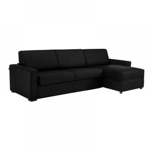 Canapé D'angle Dreamer Convertible Express 160cm Polyuréthane Noir Matelas 16 Cm