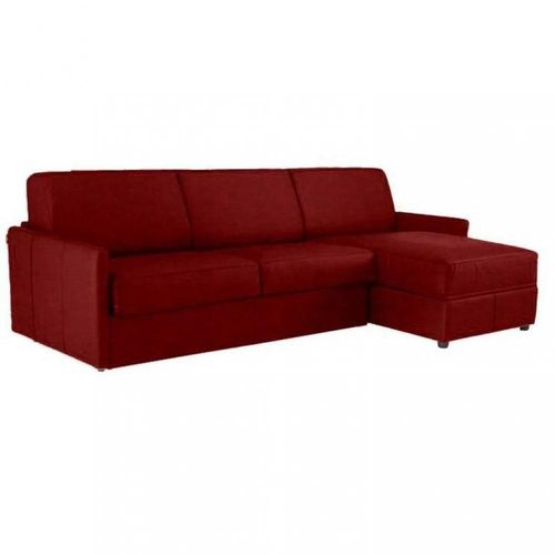 Canapé D'angle Sun Convertible Express 160cm Microfibre Bordeaux Matelas Épaisseur 16cm