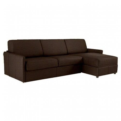 Canapé D'angle Sun Convertible Express 160cm Tweed Marron Matelas Épaisseur 16cm
