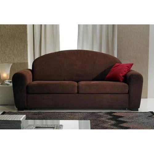Canapé Lit Club Cuba Marron Convertible Express 140 Cm Matelas Épais 16 Cm
