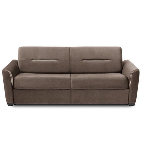 Canapé Convertible Express Amazone 140cm Matelas 16cm Tweed Taupe Sable