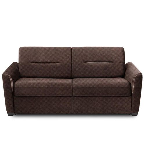 Canapé Convertible Express Amazone 140cm Matelas 16cm Velours Marron