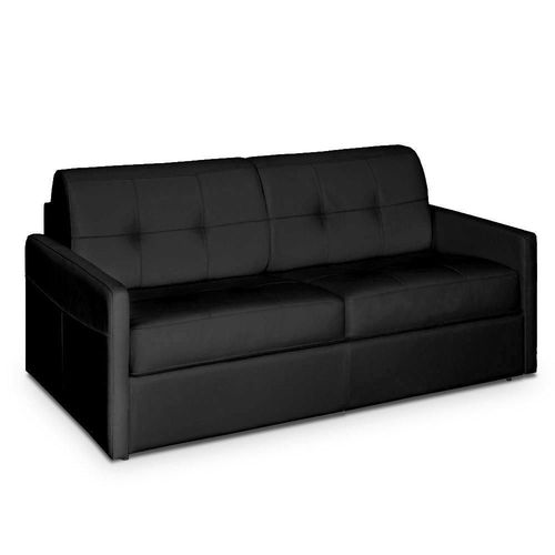 Canapé Lit Cube Convertible Express 140cm Matelas 16cm Polyuréthane Noir