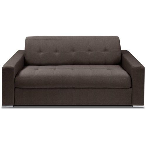 Canapé Convertible 3 Places Mojito Matelas 16cm Système Express Sommier Lattes 140cm Microfibre Marron
