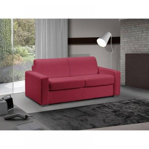 Canapé Lit 3 Places Master Convertible Express 140 Cm Polyuréthane Rouge Matelas 18 Cm Inclus
