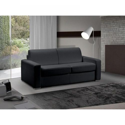 Canapé Lit 3-4 Places Master Convertible Express 160 Cm Polyuréthane Noir Matelas 18 Cm Inclus