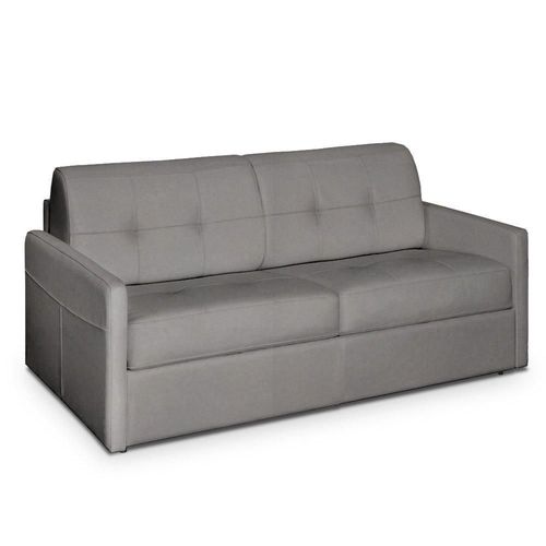 Canapé Lit Cube Convertible Express 140cm Matelas 16cm Nabucka Gris Clair