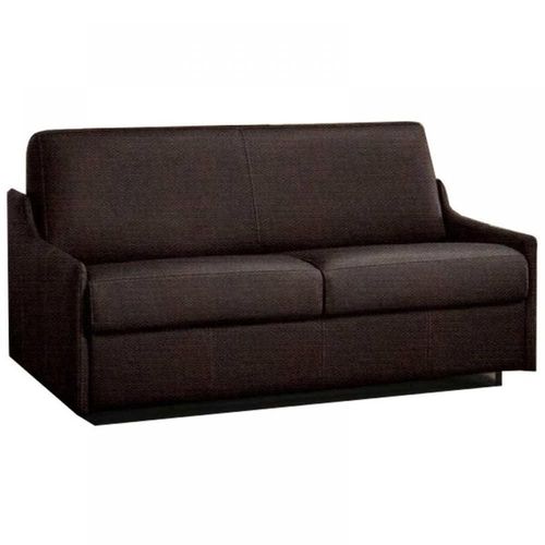 Canapé Lit 3 Places Luna Convertible Express 140cm Tweed Marron Matelas 16 Cm