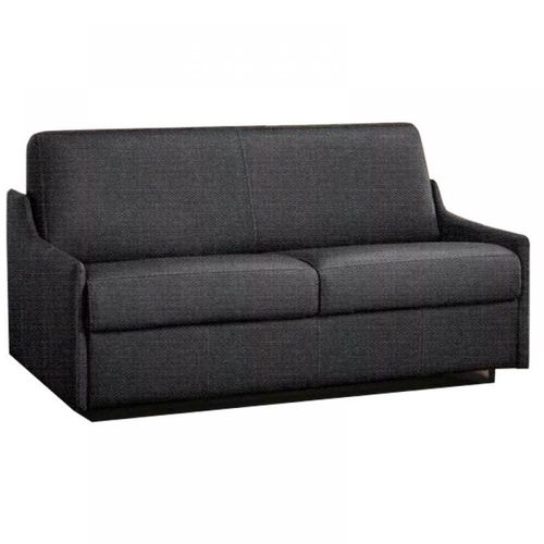 Canapé Lit 3 Places Luna Convertible Express 140cm Tweed Gris Graphite Matelas 16 Cm