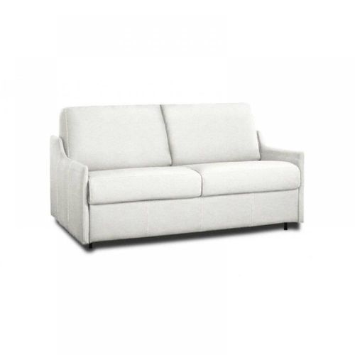Canapé Lit 4 Places Luna Convertible Express 160 Cm Cuir Vachette Blanc Cassé Matelas 16 Cm
