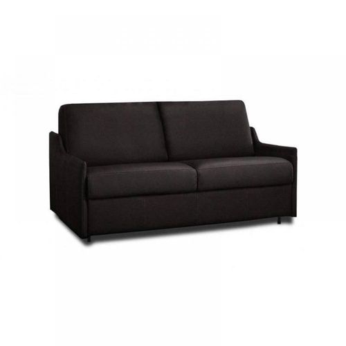 Canapé Lit 2-3 Places Luna Convertible Express 120cm Cuir Vachette Marron Chocolat Matelas 16 Cm