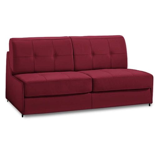 Canapé Lit Compact 2-3 Places Intenso Convertible Express 120 Cm Cuir Bordeaux Matelas 16 Cm