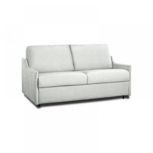 Canapé Lit 3 Places Luna Convertible Express 140cm Polyuréthane Blanc Cassé Matelas 16 Cm