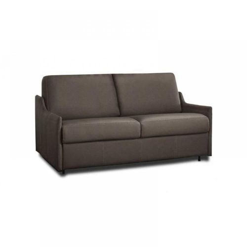 Canapé Lit 3 Places Luna Convertible Express 140cm Polyuréthane Taupe Matelas 16 Cm