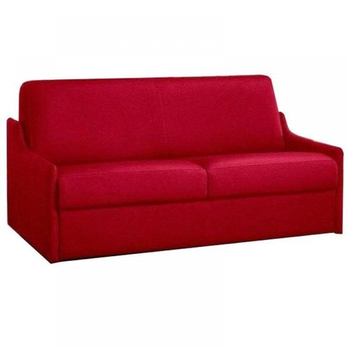 Canapé Lit 3 Places Luna Convertible Express 140cm, Polyuréthane Rouge Matelas 16 Cm