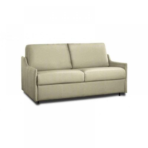 Canapé Lit 2-3 Places Luna Convertible Express 120cm Polyuréthane Écru Matelas 16 Cm