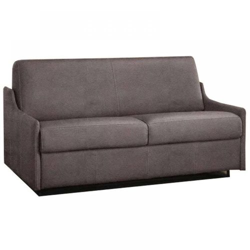 Canapé Convertible Express Luna 140* 197cm Cuir Vachette Taupe Matelas 16 Cm